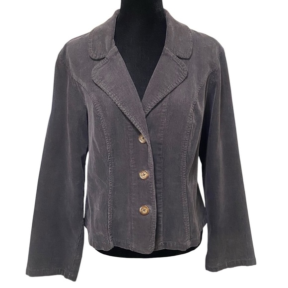Cut Loose Gray Corduroy Blazer Jacket Small USA Made Minimalist Soft Grunge - Picture 1 of 6
